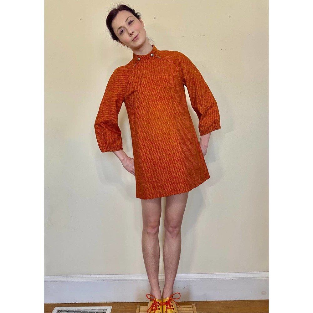 SOLD 1968 Orange Squiggle Marimekko Zipper Mini - Picture 4 of 11